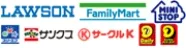 ローソン、ファミリーマート、ミニストップ、セブンイレブン、サンクス、サークルK、デイリーヤマザキのロゴ画像