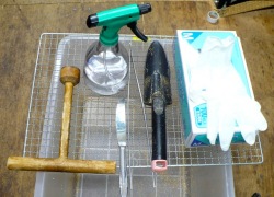 菌糸ビン詰めの道具